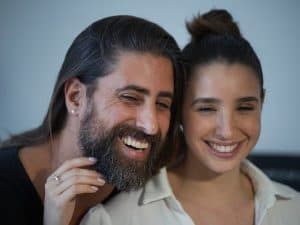 עגיל יהלום צמוד לגבר - 3 שיניים