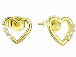 זוג עגילי יהלומים חתוכים בצורת לב